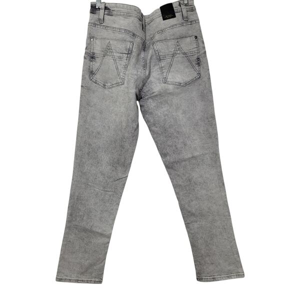 Six Lincoln Men's Gray Slim Fit Denim Acid Wash Jeans Size 32 - Picture 4 of 9